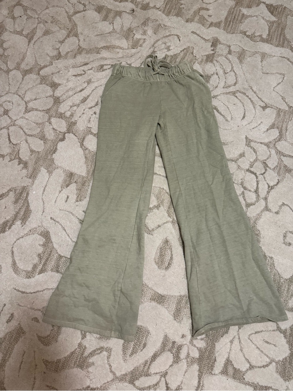 Free People Women’s Sage Green Flare Sweatpants